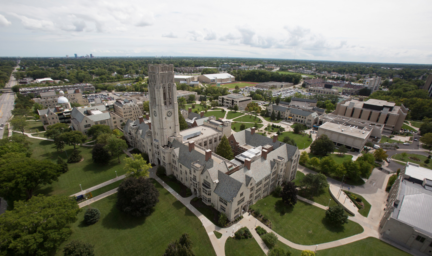 Aerial view of University of Toledo campus